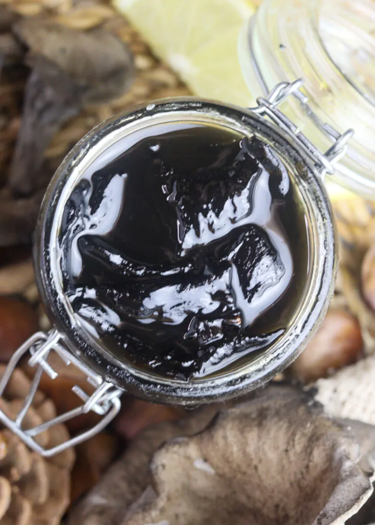 image showing how to can the mushroom jam in a jar 